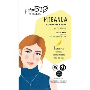 Miranda Maschera viso in crema per Pelle Grassa con  Acido Ialuronico Banana